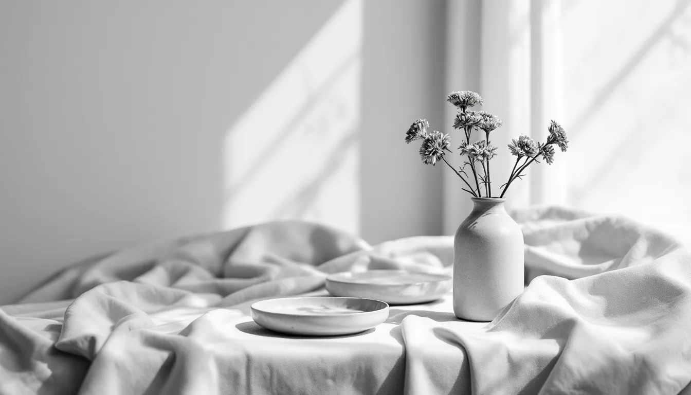Black-and-white editorial still life from a Marigold Department brand feed