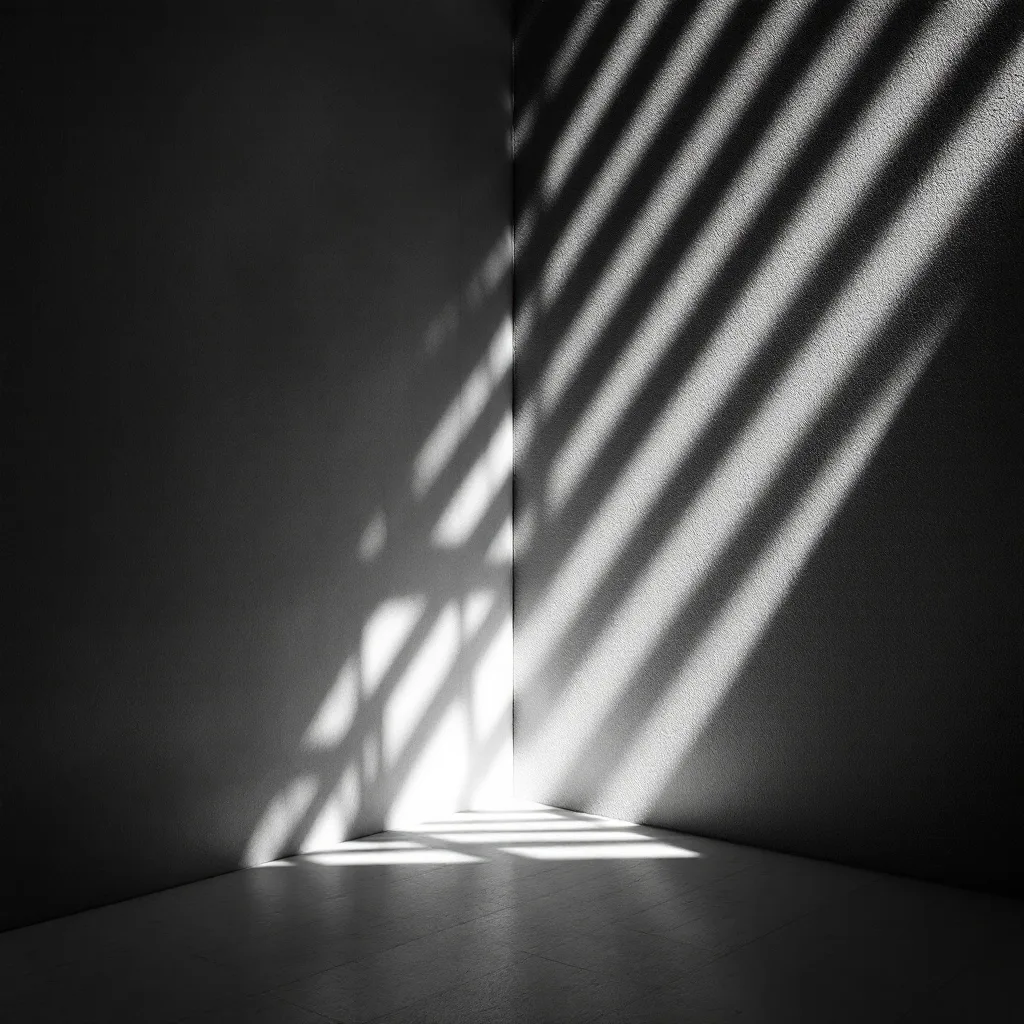 Black-and-white architectural gallery detail